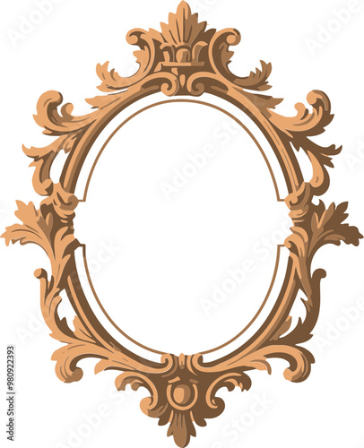 중세시대 바로크 장식 프레임 일러스트레이션