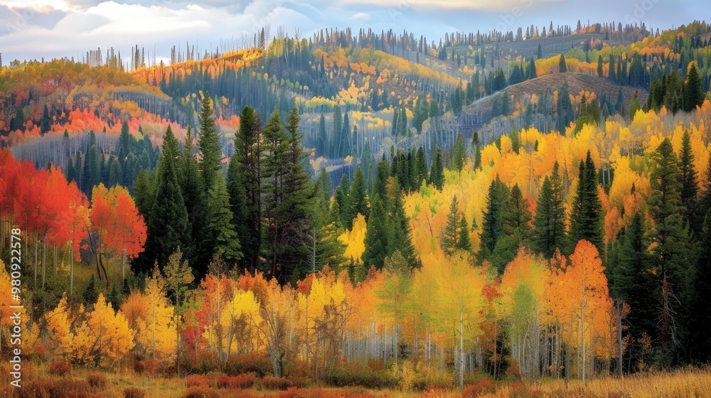 The fall season's diverse colors and textures create stunning landscapes The fall season's diverse colors and textures create stunning landscapes