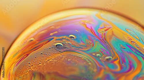 Abstract Rainbow Bubble Macro.