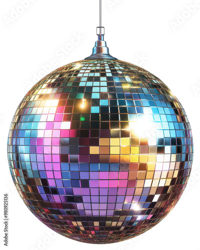 disco ball isolated on transparent background photo