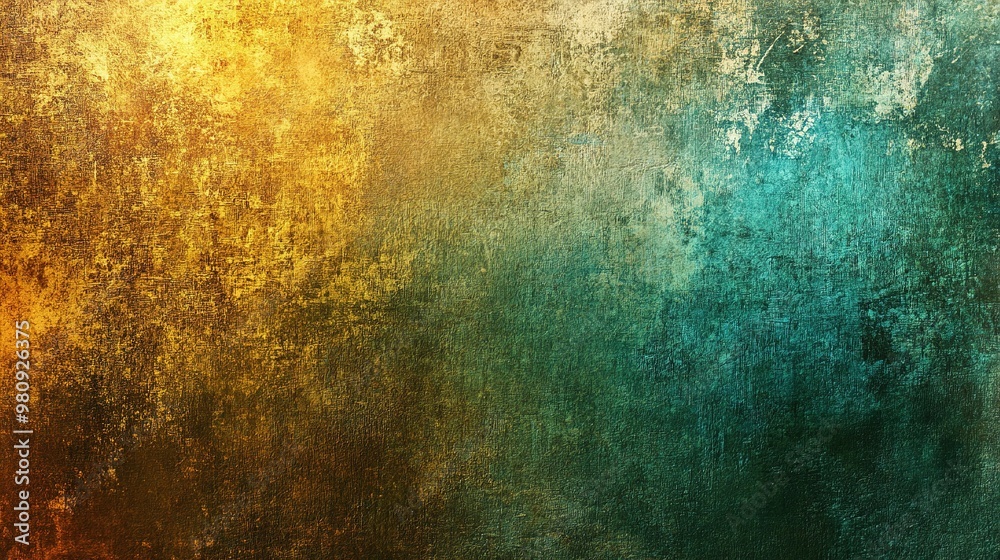 Vibrant textured background showcasing a blend of gold, green, and blue hues with an artistic, abstract design