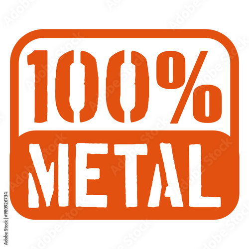 100 % Percent Rock Heavy Metal Music Text Logo Design Lover Art Vector Illustration Card T-Shirt Poster Sticker Graphic Print Decorative Drawing Isolated Logo Decoration Symbol Creative Cool Style
