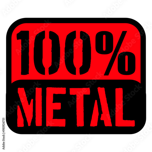 100 % Percent Rock Heavy Metal Music Text Logo Design Lover Art Vector Illustration Card T-Shirt Poster Sticker Graphic Print Decorative Drawing Isolated Logo Decoration Symbol Creative Cool Style
