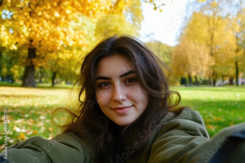 Everyday Serenity: Close-Up Portrait in a Beautiful Park