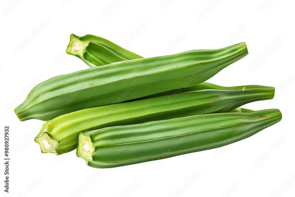 fresh okra isolated on a white background fresh okra isolated on a white background