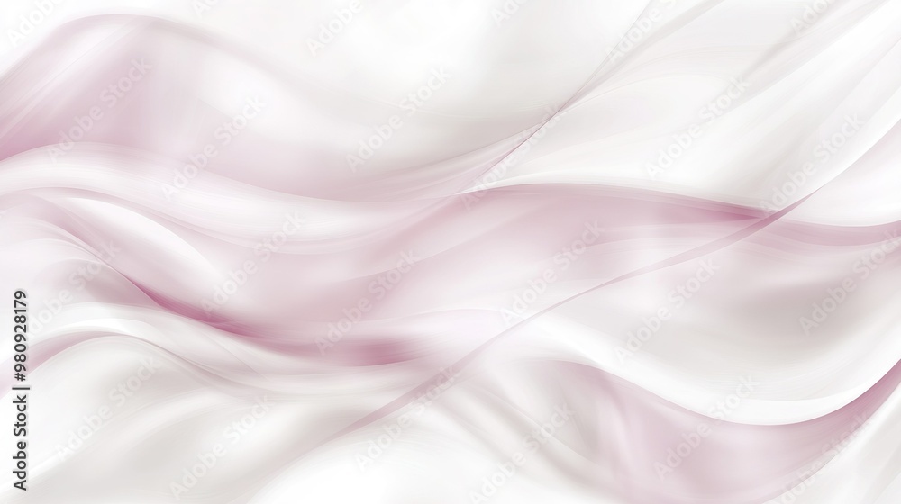 Soft flowing silk fabric in light pink and white tones creating a delicate and smooth texture in a serene ambiance