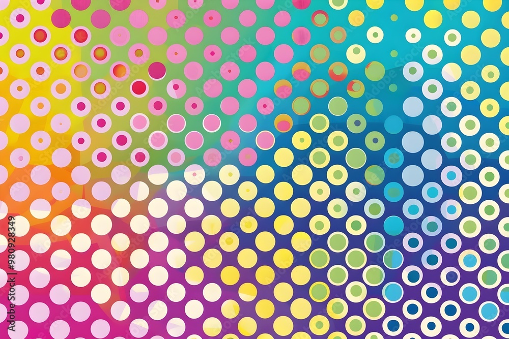Lively Polka Dot Pattern with Varied Dot Sizes and Gradient Movements in Vibrant Digital Art Lively Polka Dot Pattern with Varied Dot Sizes and Gradient Movements in Vibrant Digital Art