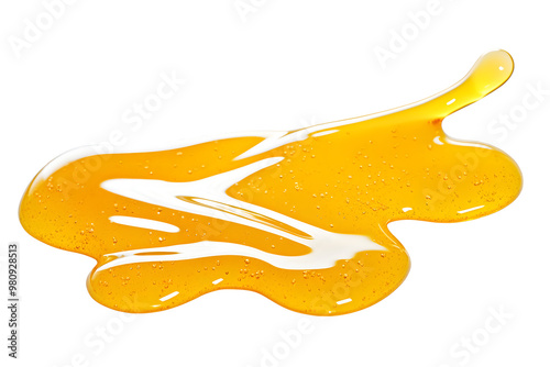 Spilled honey on white background