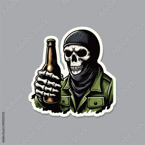 Skull wear hoodie vector