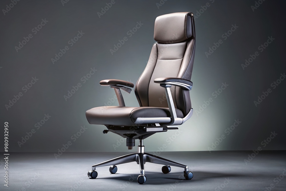 Modern ergonomic office chair with sleek, aerodynamic design, contoured for comfort, and casters for easy mobility,