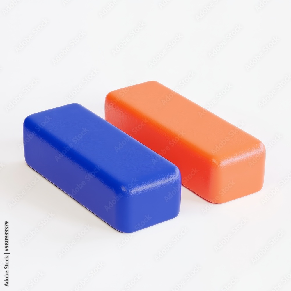 Rubber erasers are illustrations of objects rendered in three dimensions Rubber erasers are illustrations of objects rendered in three dimensions