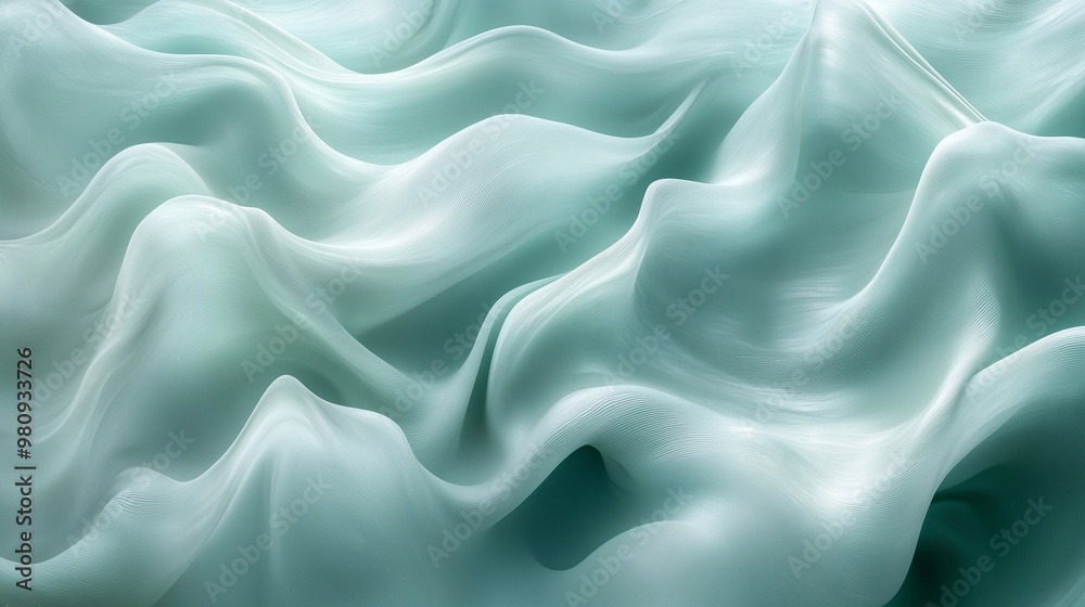 Elegant Teal Fabric with Soft Flowing Waves Elegant Teal Fabric with Soft Flowing Waves