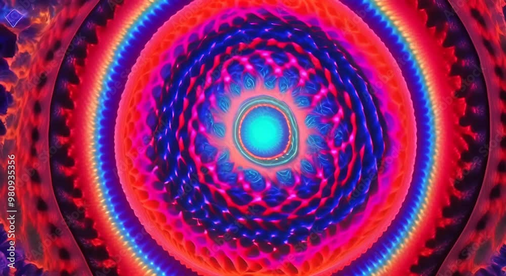 3D kaleidoscope mandala abstract background of trippy art psychedelic ...