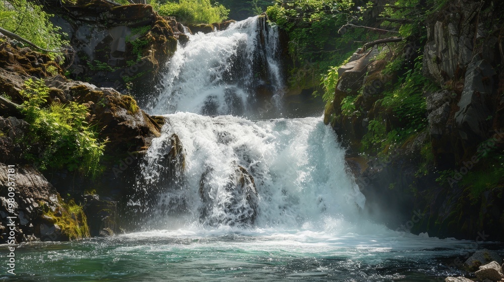 The power of a waterfall can be harnessed for scientific study and environmental monitoring. The power of a waterfall can be harnessed for scientific study and environmental monitoring.