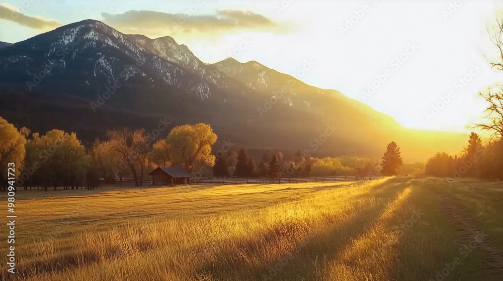 Gorgeous Dawn Light Spreading Across a Beautiful Landscape, Ideal for Nature Lover Gorgeous Dawn Light Spreading Across a Beautiful Landscape, Ideal for Nature Lover