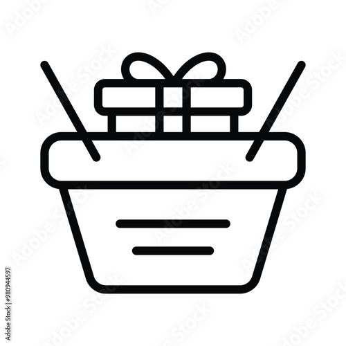 Present a variety of items with this gift basket icon for celebrations