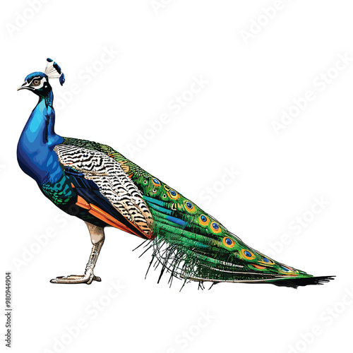 Beautiful peacock vector illustration image