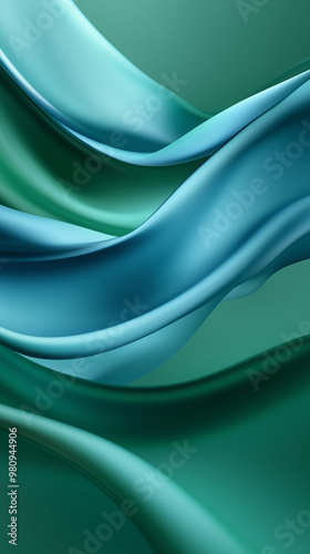 Fototapeta Naklejka Na Ścianę i Meble -  Abstract  blue and green waves  hd phone wallpaper