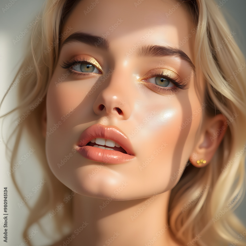 Fototapeta premium Beautiful woman with blond hair, Glamour and Luxury style 
