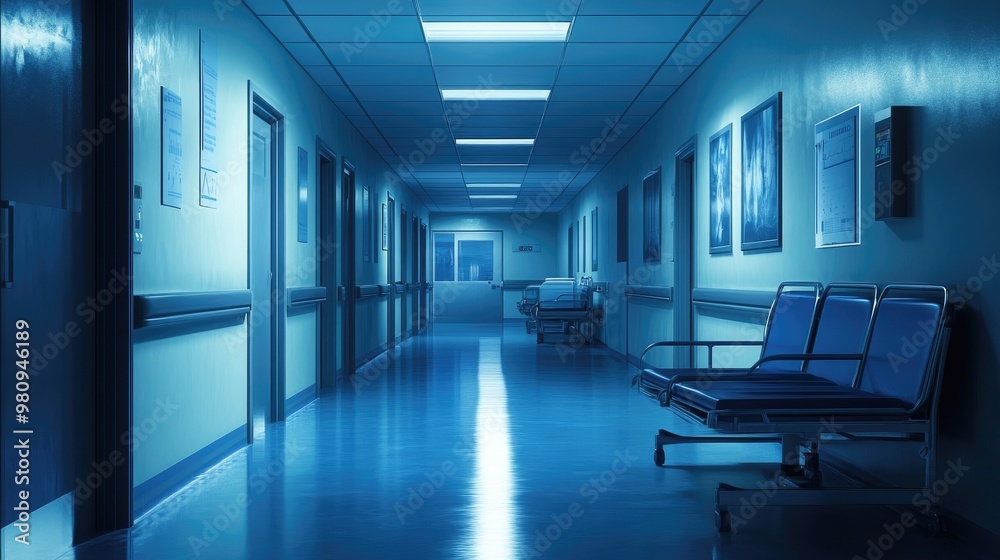 Obraz premium Background Berred, Inside the Hospital 