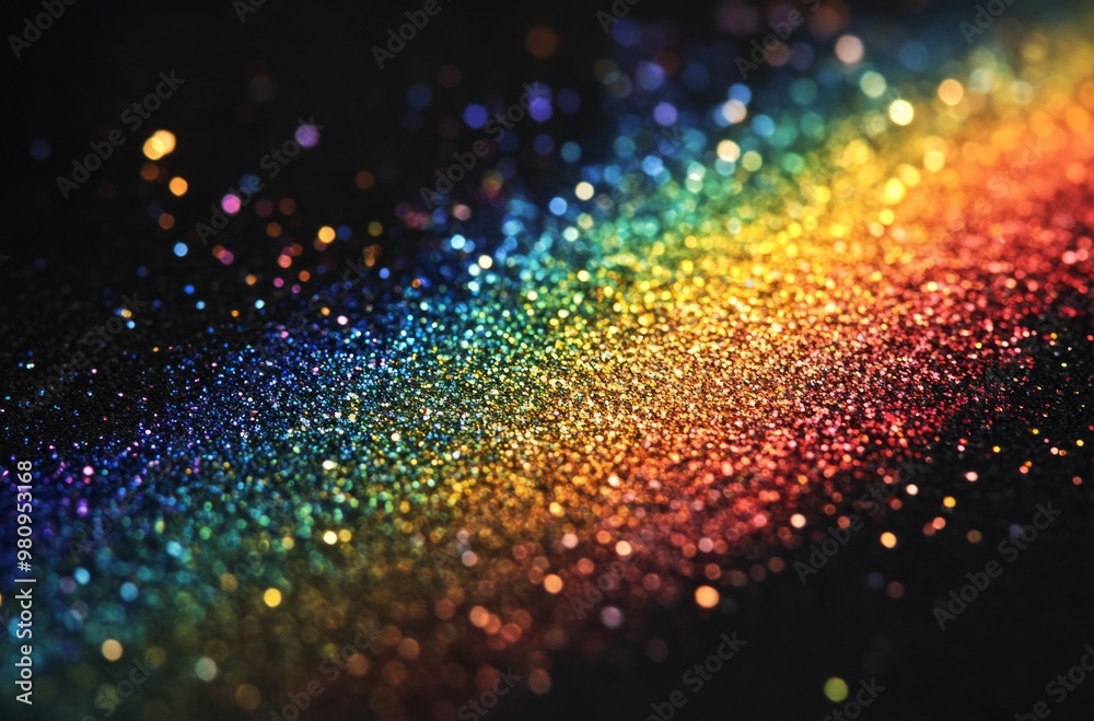 Rainbow colored paint powders on black background Rainbow colored paint powders on black background