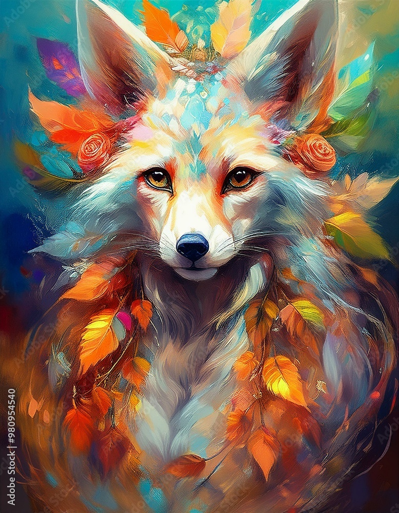Naklejka premium Illustration of a Fox