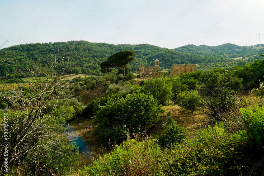 Obraz premium Campomaggiore vecchio, borgo fantasma,Potenza,Basilicata,Italy