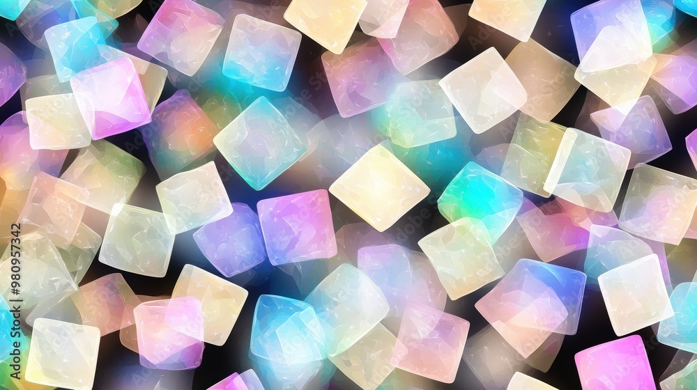 Abstract Pattern Of Glowing Pastel Cubes With Soft Lighting Abstract Pattern Of Glowing Pastel Cubes With Soft Lighting