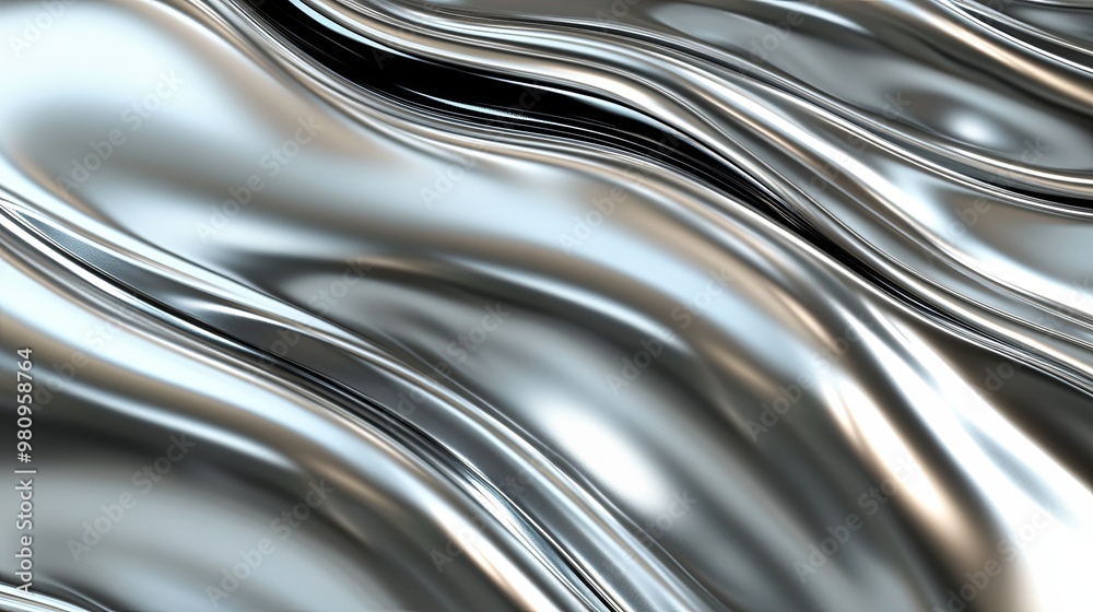 A smooth, metallic surface with flowing waves, creating an abstract and dynamic visual effect. A smooth, metallic surface with flowing waves, creating an abstract and dynamic visual effect.