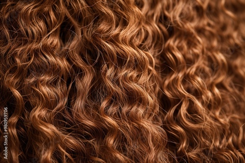Brown curly hair texture backgrounds full frame hairstyle.