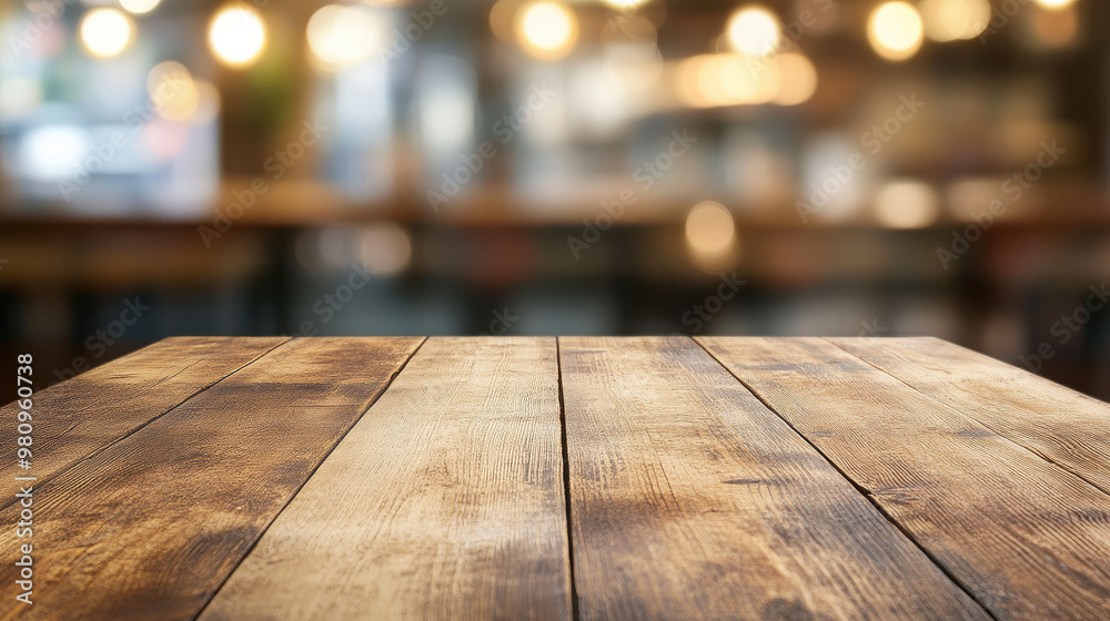 A beautifully crafted wooden table with rustic finish, set against softly blurred background of warm lights and cozy atmosphere. This image evokes sense of warmth and comfort, perfect for inviting gat A beautifully crafted wooden table with rustic finish, set against softly blurred background of warm lights and cozy atmosphere. This image evokes sense of warmth and comfort, perfect for inviting gat