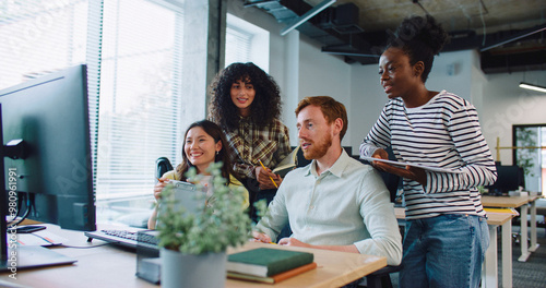 фотографія People working together in modern office space