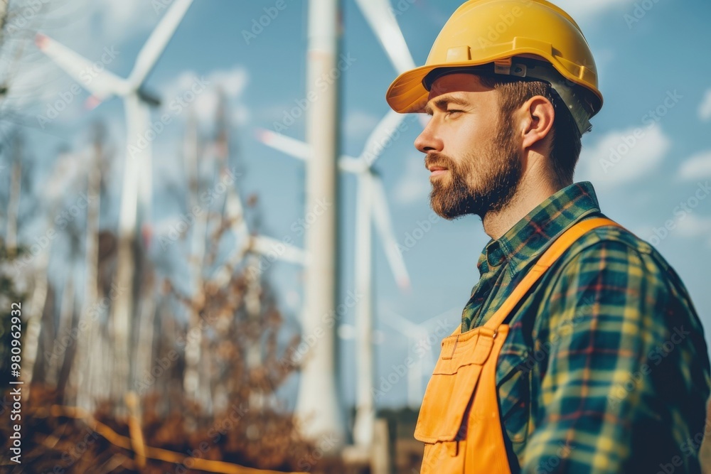 Wind Farm Engineer at Work Wind Farm Engineer at Work
