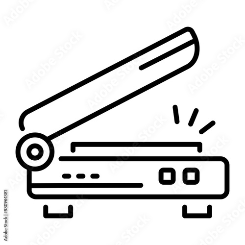 An icon of scanning machine in line style 