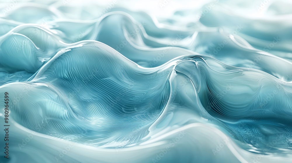 Obraz premium Abstract Waves in Soft Blue Tones