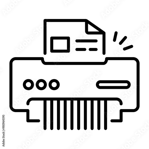 An icon of paper shredder in line style 