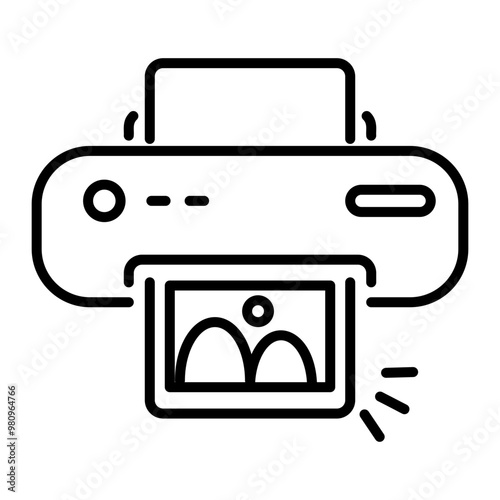 A line style icon of photo printer 