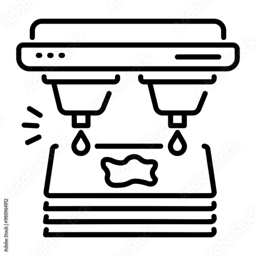 Ink cartridge icon in line style