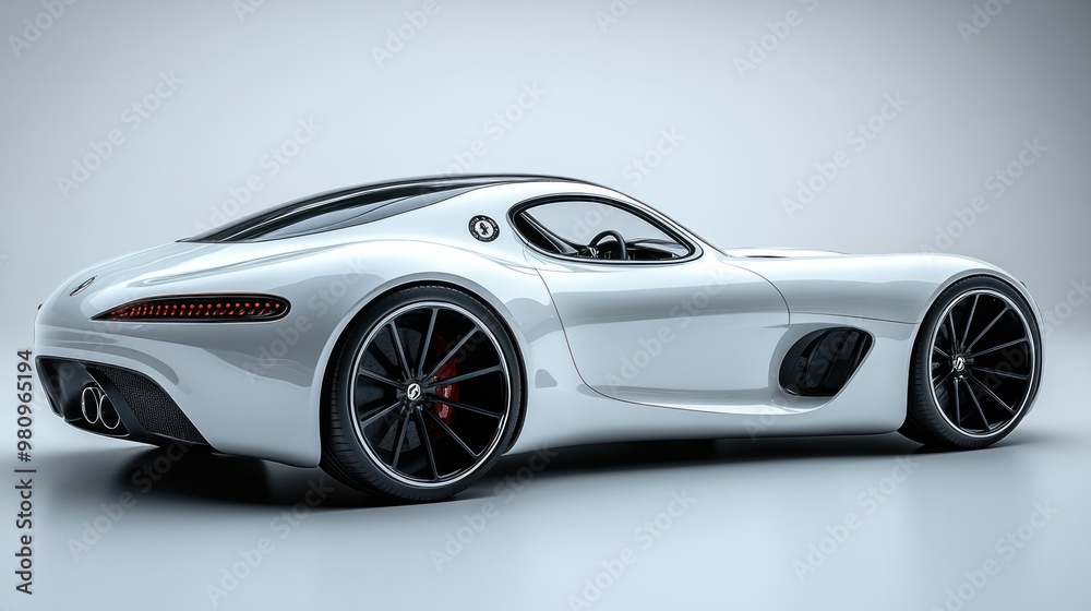 Sleek white sports car with a modern design and stylish features. Sleek white sports car with a modern design and stylish features.