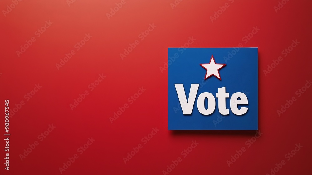 Close-up of an election flyer with the word Close-up of an election flyer with the word