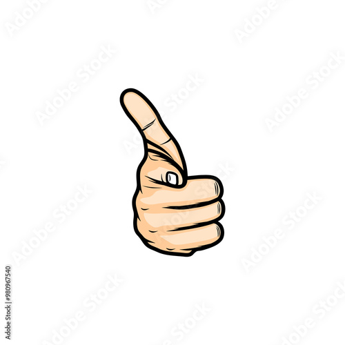 right hand symbol shoots thumb up index finger pointing forward vector illustration