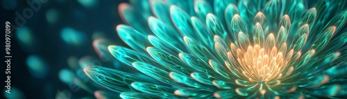 A vibrant abstract pattern featuring flowing lines and luminous dots, creating a mesmerizing depth of green hues and dynamic movement.