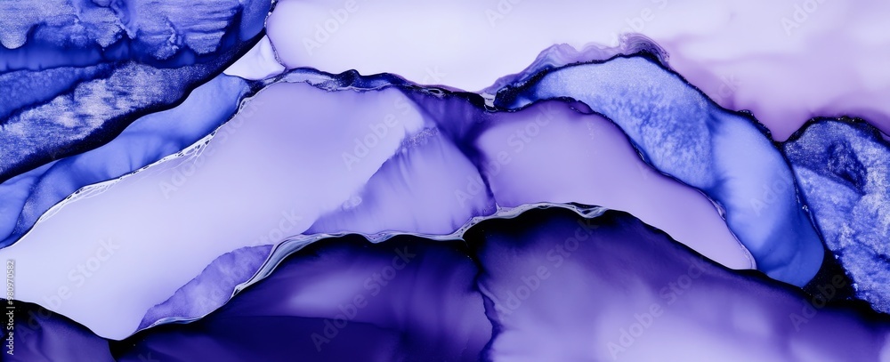 Naklejka premium Decorative wall art in pink and purple alcohol ink made from hand drawn art illustration, fluid artwork, and gentle backdrops for printed materials
