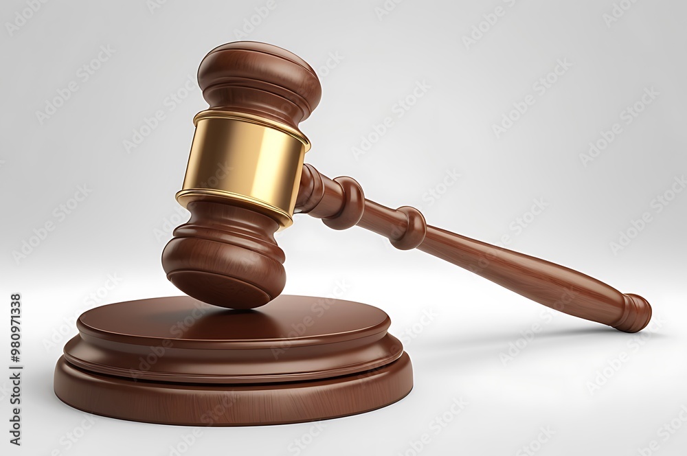 A wooden gavel isolated on a white background A wooden gavel isolated on a white background