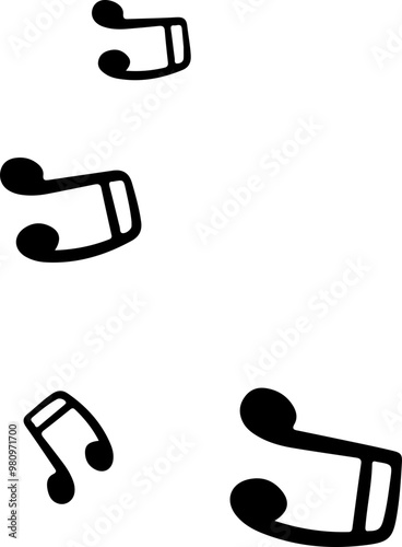music notes silhouettes vector. song tunes. melody