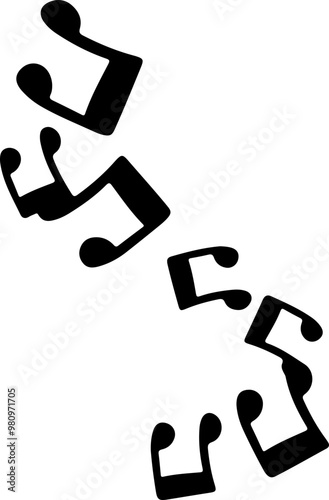 music notes silhouettes vector. song tunes. melody