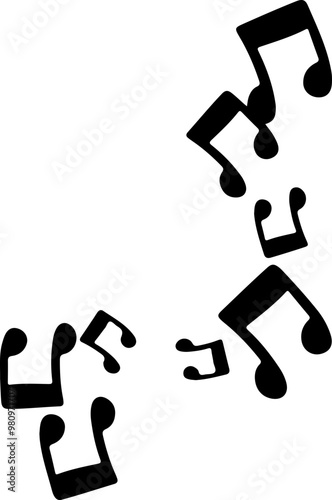 music notes silhouettes vector. song tunes. melody