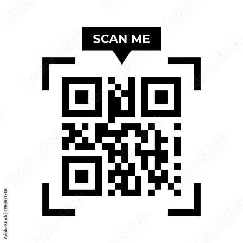 Qr code icon. Scan me vector.