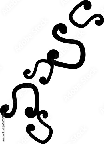 music notes silhouettes vector. song tunes. melody
