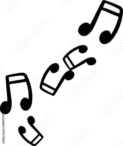 music notes silhouettes vector. song tunes. melody